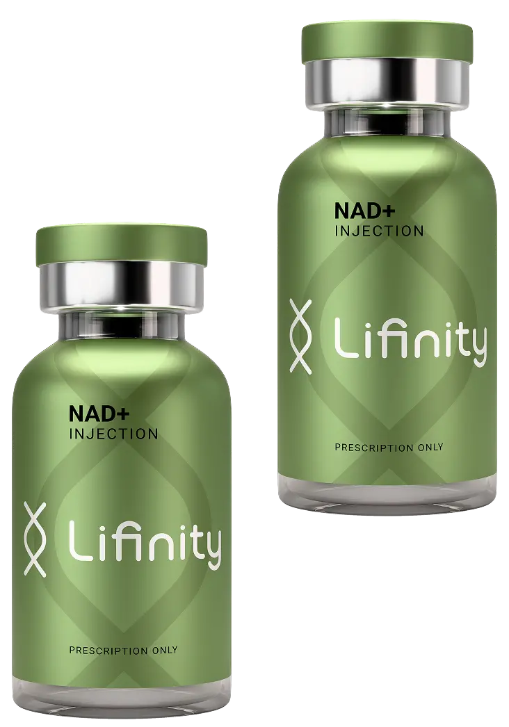 Healthcare professional holding NAD+ medication vial